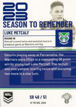 2024 NRL Traders Titanium - 2023 Season To Remember #SR48 Luke Metcalf Back